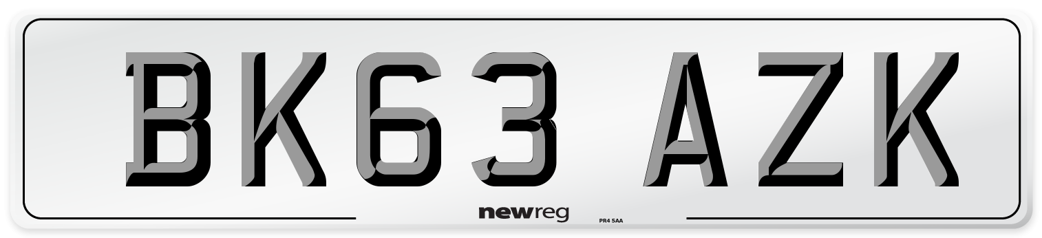 BK63 AZK Number Plate from New Reg